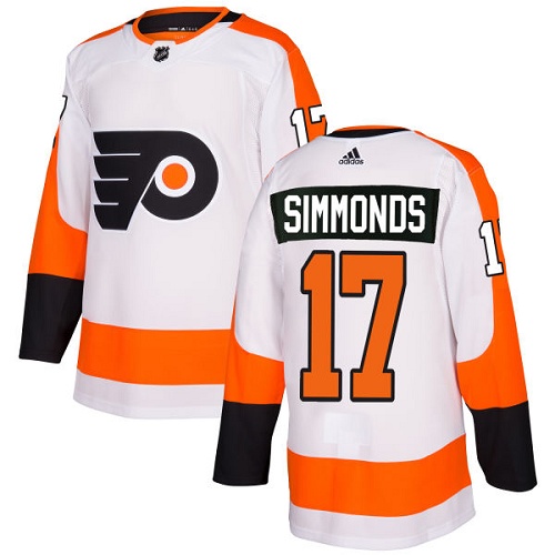 Adidas Flyers #17 Wayne Simmonds White Road Authentic Stitched NHL Jersey - Click Image to Close